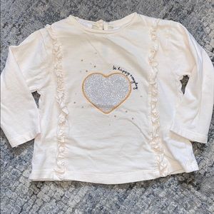 Zara long sleeve heart shirt